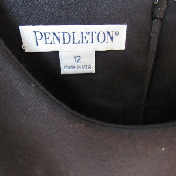 Pendleton Wool Women's Belted Black Dress Size 12 - Picture 6 of 6